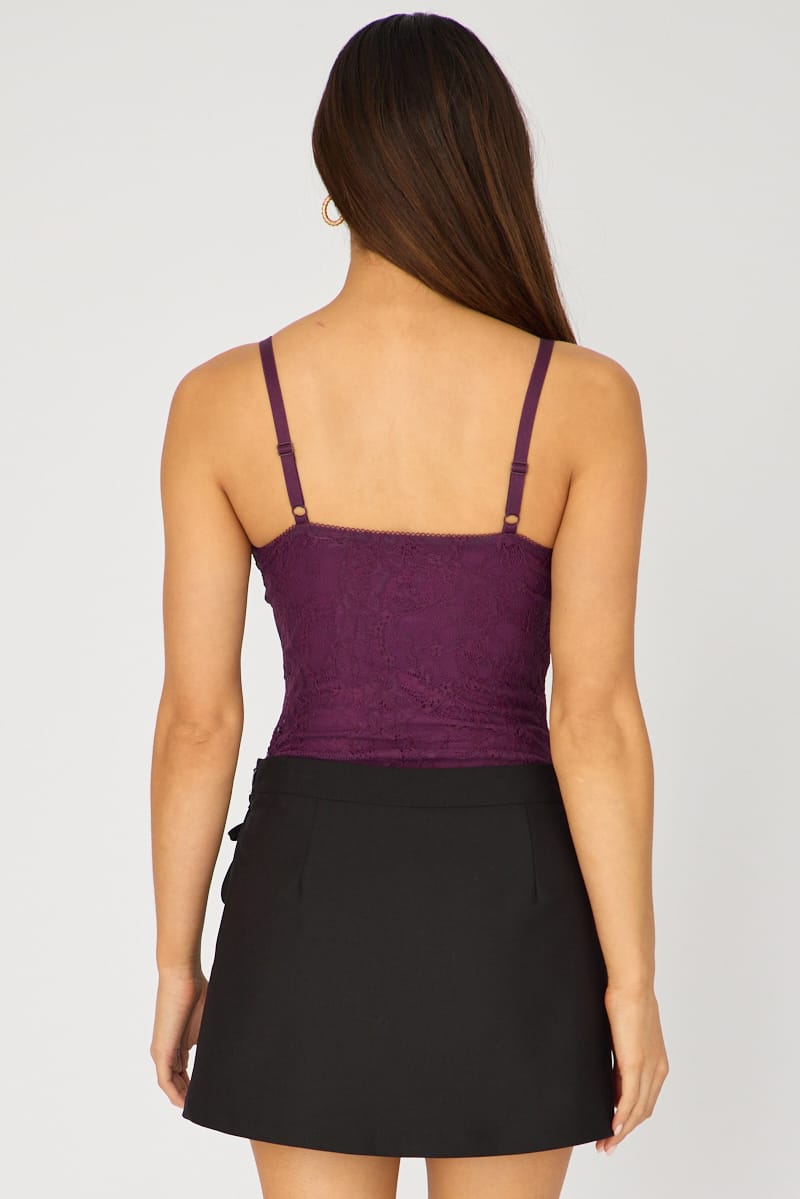 Purple Lace Bodysuit Sleeveless