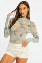 Blue Bodysuit Long Sleeve