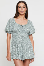 Print Playsuit Short Sleeve