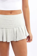 Grey Mini Skort Skirt Fold Down Waist Supersoft