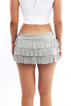 Grey Relaxed Tiered Skirt
