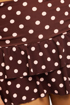 Red Polka Dot Skinny Fit Skater Skirt