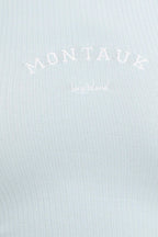 Blue Crop Tank Embroided