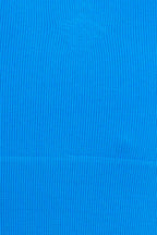 Blue High Neck Rib Bind Detail Seamless Tank