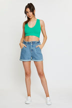 Green Tank Top Sleeveless Seamless
