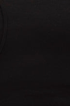 Black Rib Sleeveless Asymmetric Cut Out Tank Top