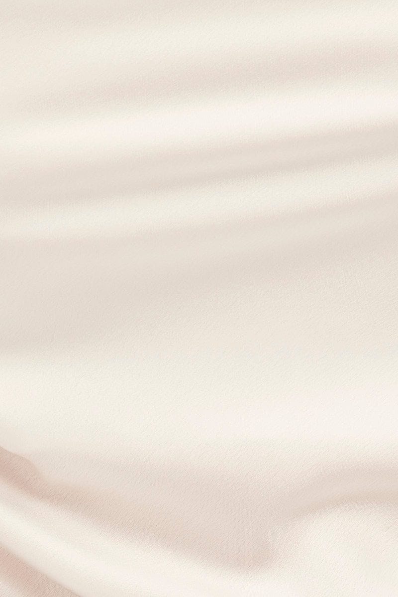 White Bodysuit Cami Sleeveless Cowl Neck Satin