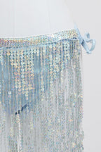 Silver Tassel Sequin Detail Lingerie Set Bikini Set