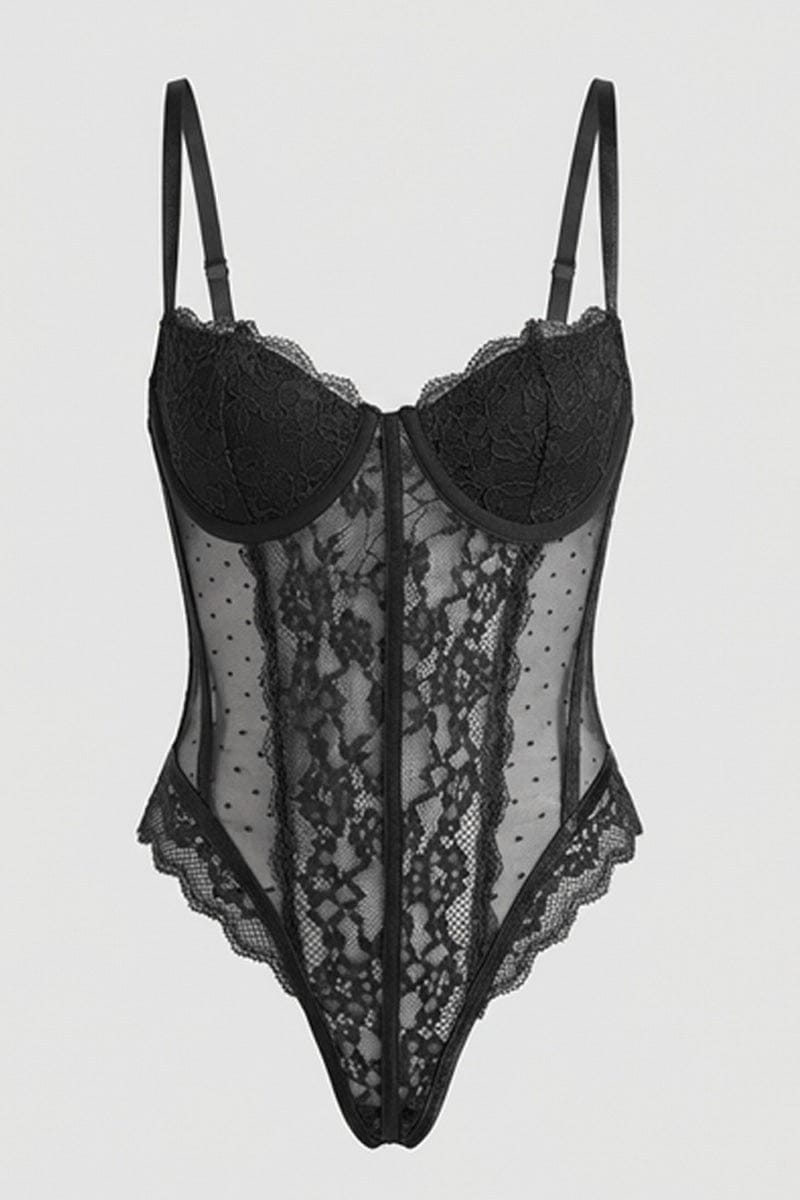 Black Lace Bodysuit Lingerie